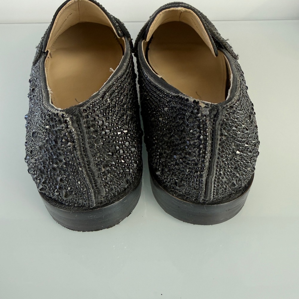Betsey Johnson Aron Penny Loafers Womens 7.5 Black Rhinestone Embellished - Picture 6 of 12